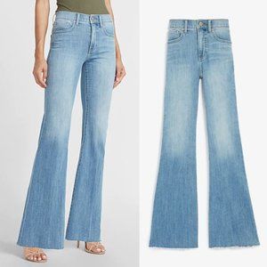 Express Frayed Jeans Bell Flare Size 8 L Mid Rise